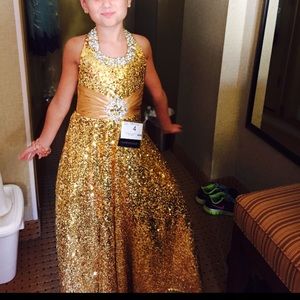 GOLD PAGEANT DRESS